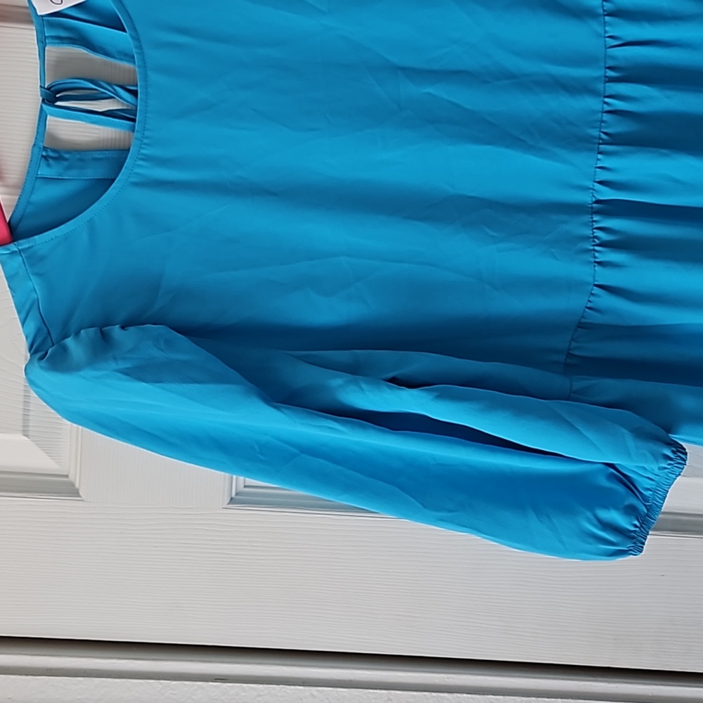 Charles Henry Tie Back Midi Dress Preppy Color Aqua, NWOT, Size Small - Picture 7 of 13
